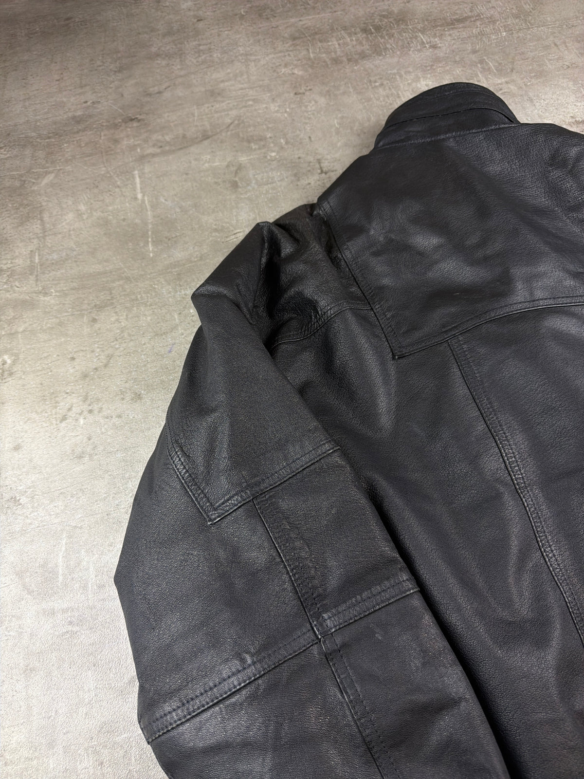 Peter Lukas Oversized Leather Bomber Jacket - Black