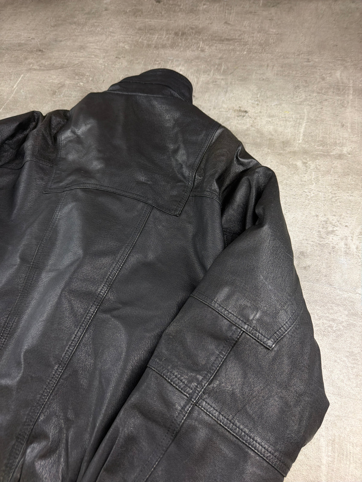 Peter Lukas Oversized Leather Bomber Jacket - Black