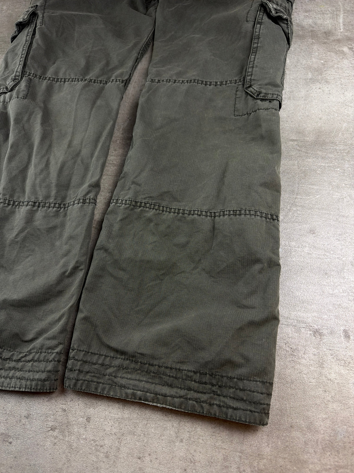 Camp David Vintage Utility "Gisela" Multi-Pockets Cargo Pants - Washed Khaki / Olive Grey