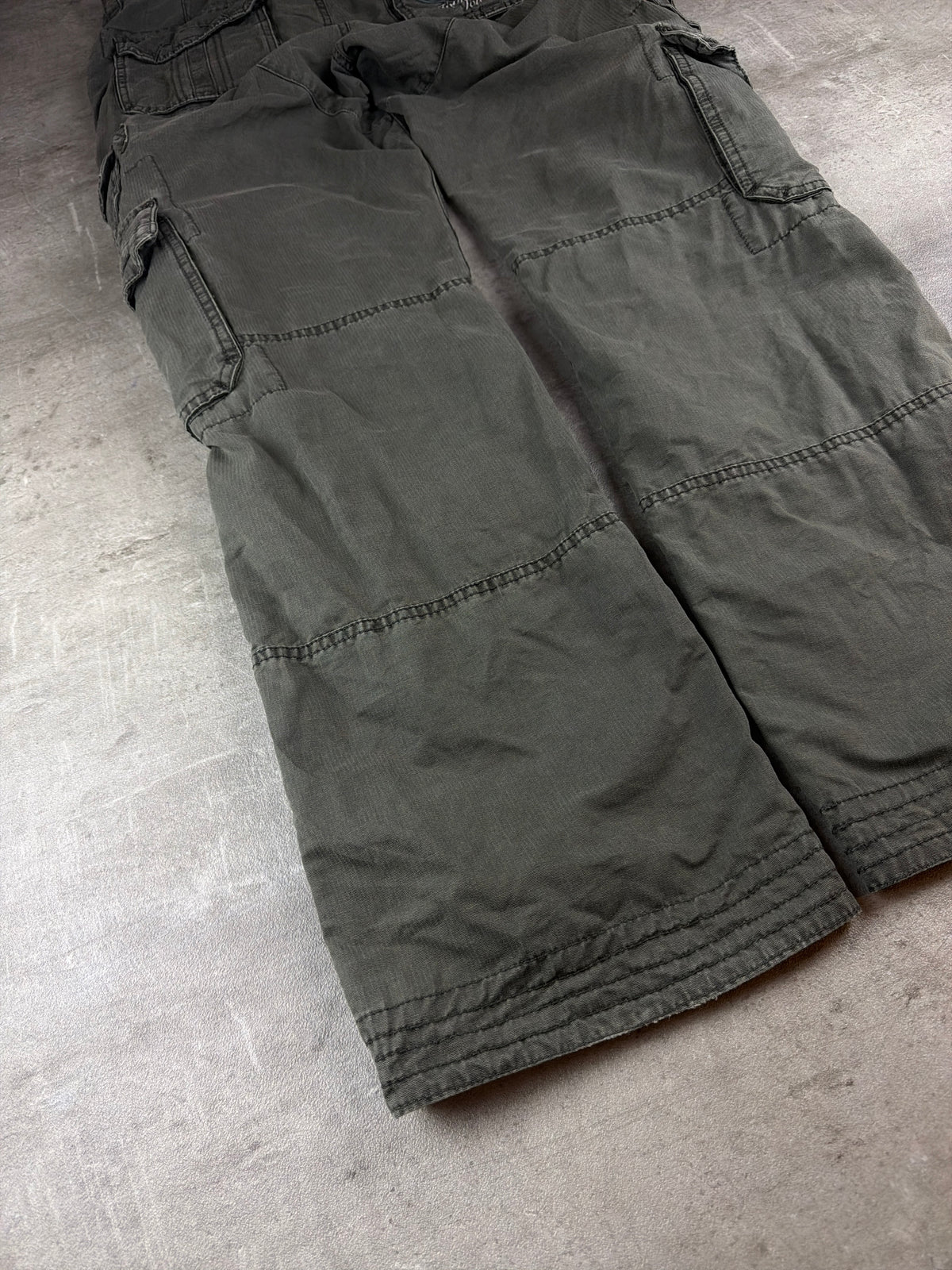 Camp David Vintage Utility "Gisela" Multi-Pockets Cargo Pants - Washed Khaki / Olive Grey