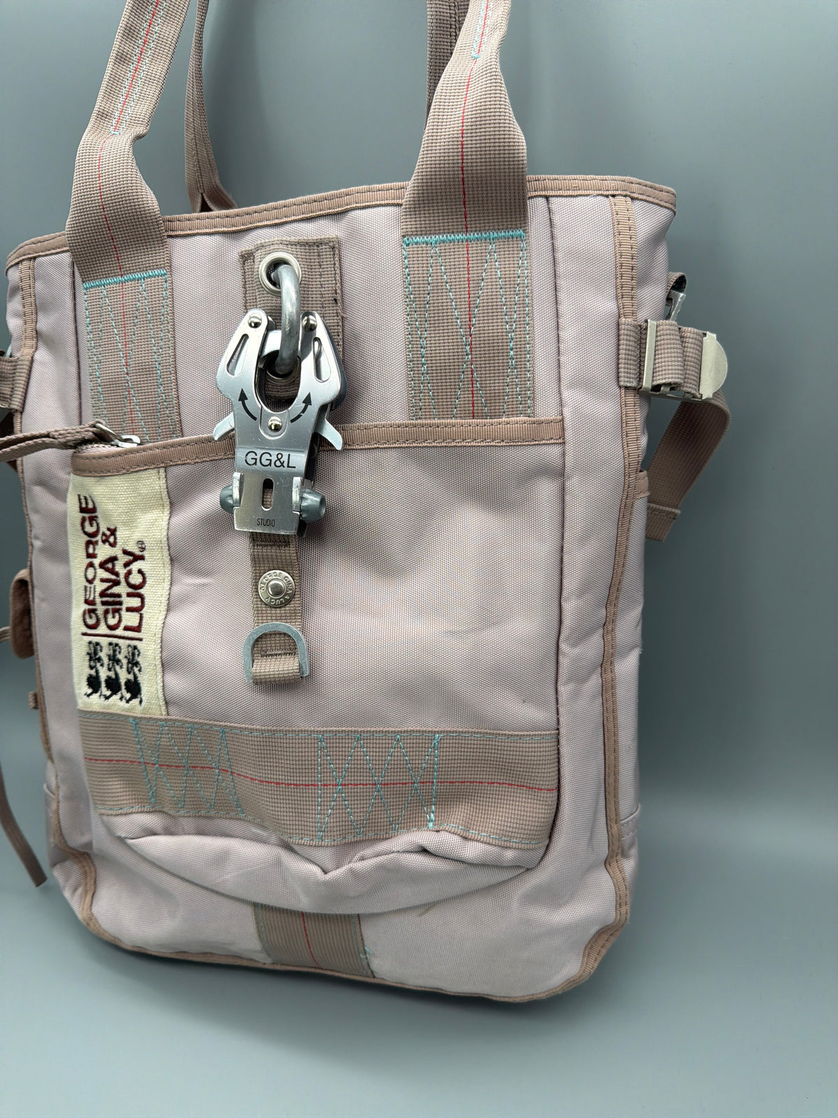 George Gina & Lucy "Little Sushi" Nylon Tote Bag - Dusty Pink / Taupe - Past Pieces