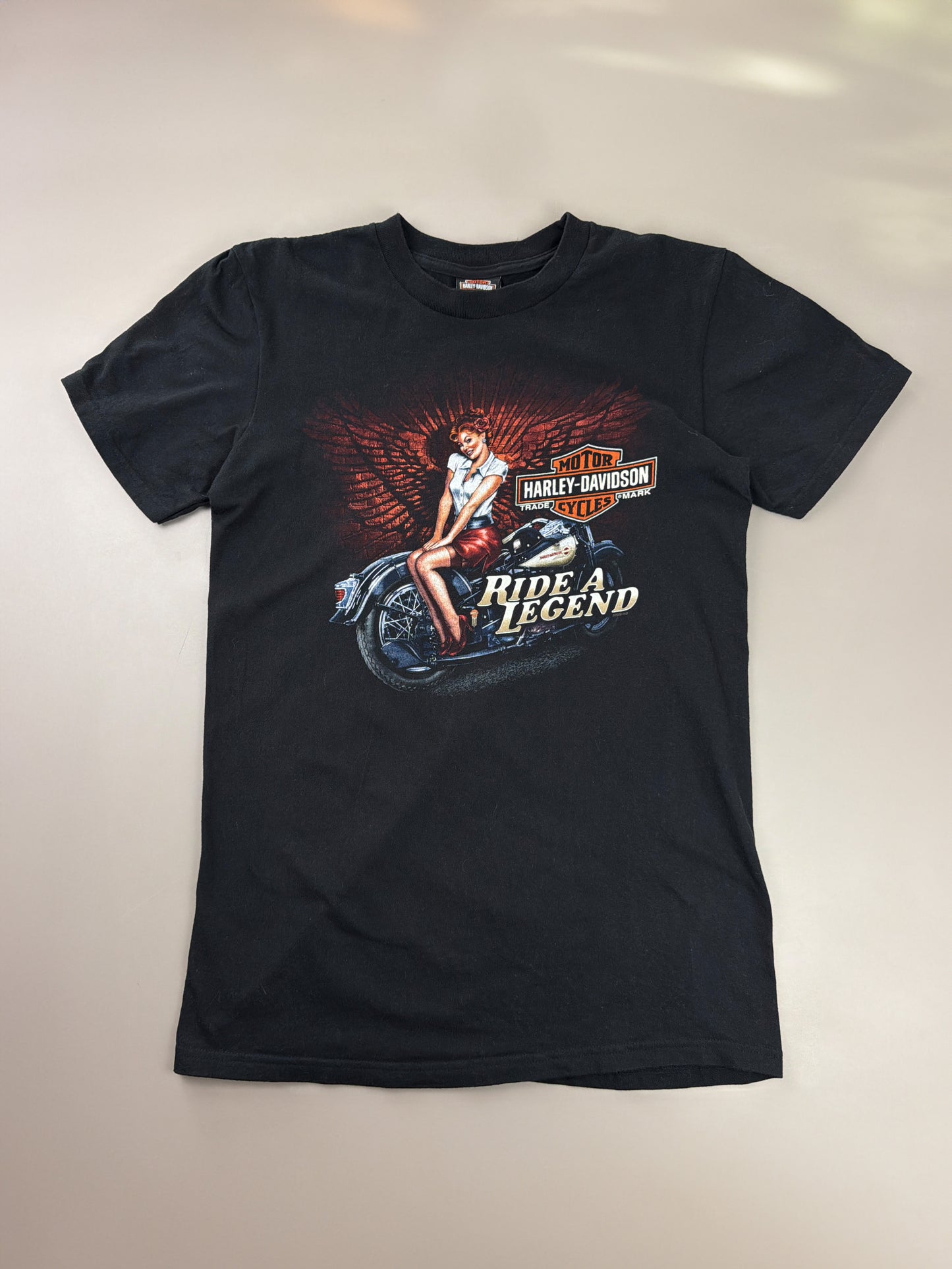 Harley-Davidson "Ride A Legend" Graphic Tee - All Black Y2K Biker Core