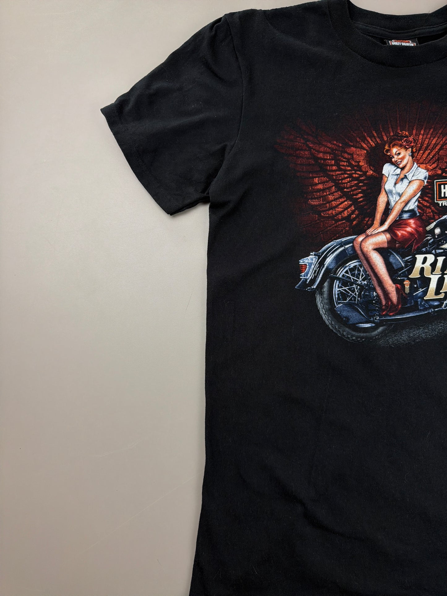 Harley-Davidson "Ride A Legend" Graphic Tee - All Black Y2K Biker Core