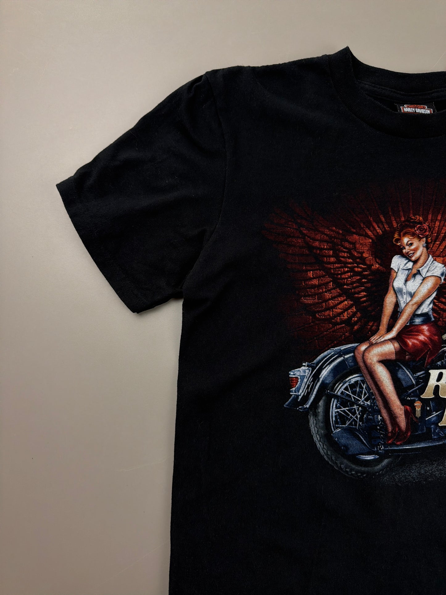 Harley-Davidson "Ride A Legend" Graphic Tee - All Black Y2K Biker Core