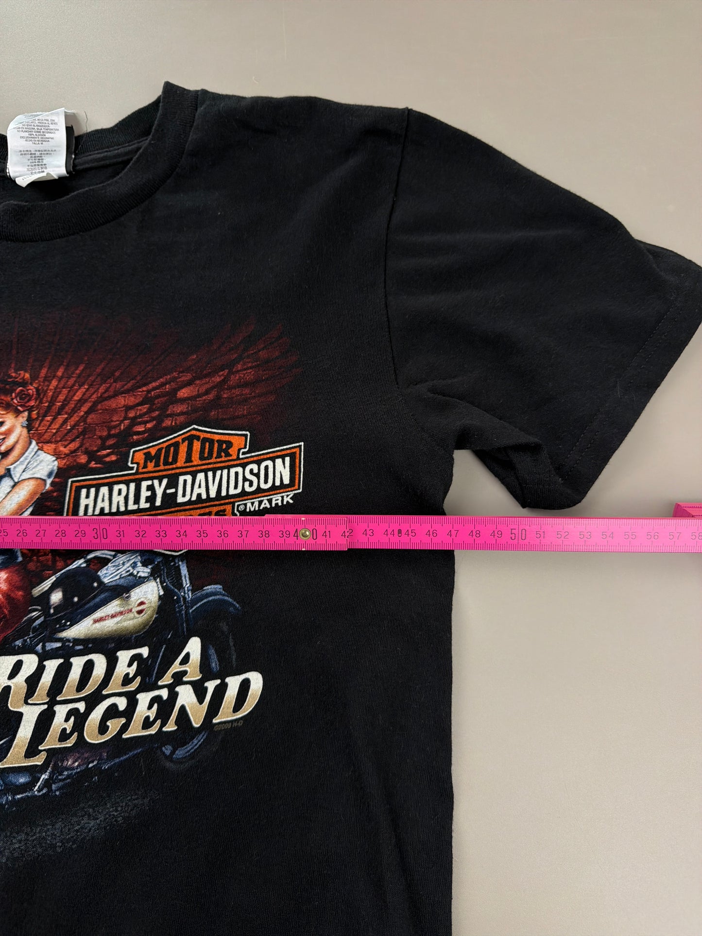 Harley-Davidson "Ride A Legend" Graphic Tee - All Black Y2K Biker Core
