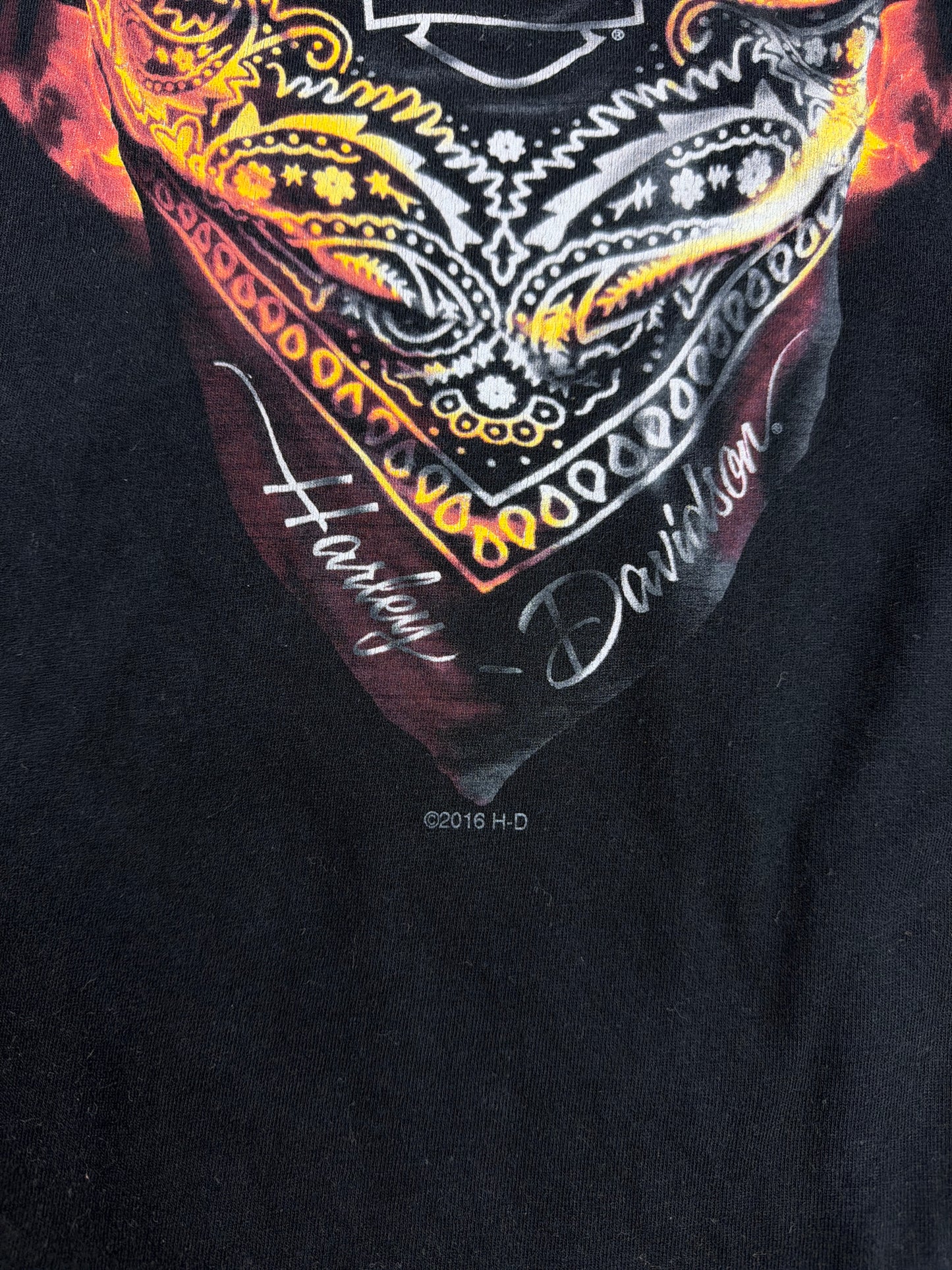 Harley-Davidson "Reims Skull" Graphic Tee - All Black / Y2K Biker Grunge