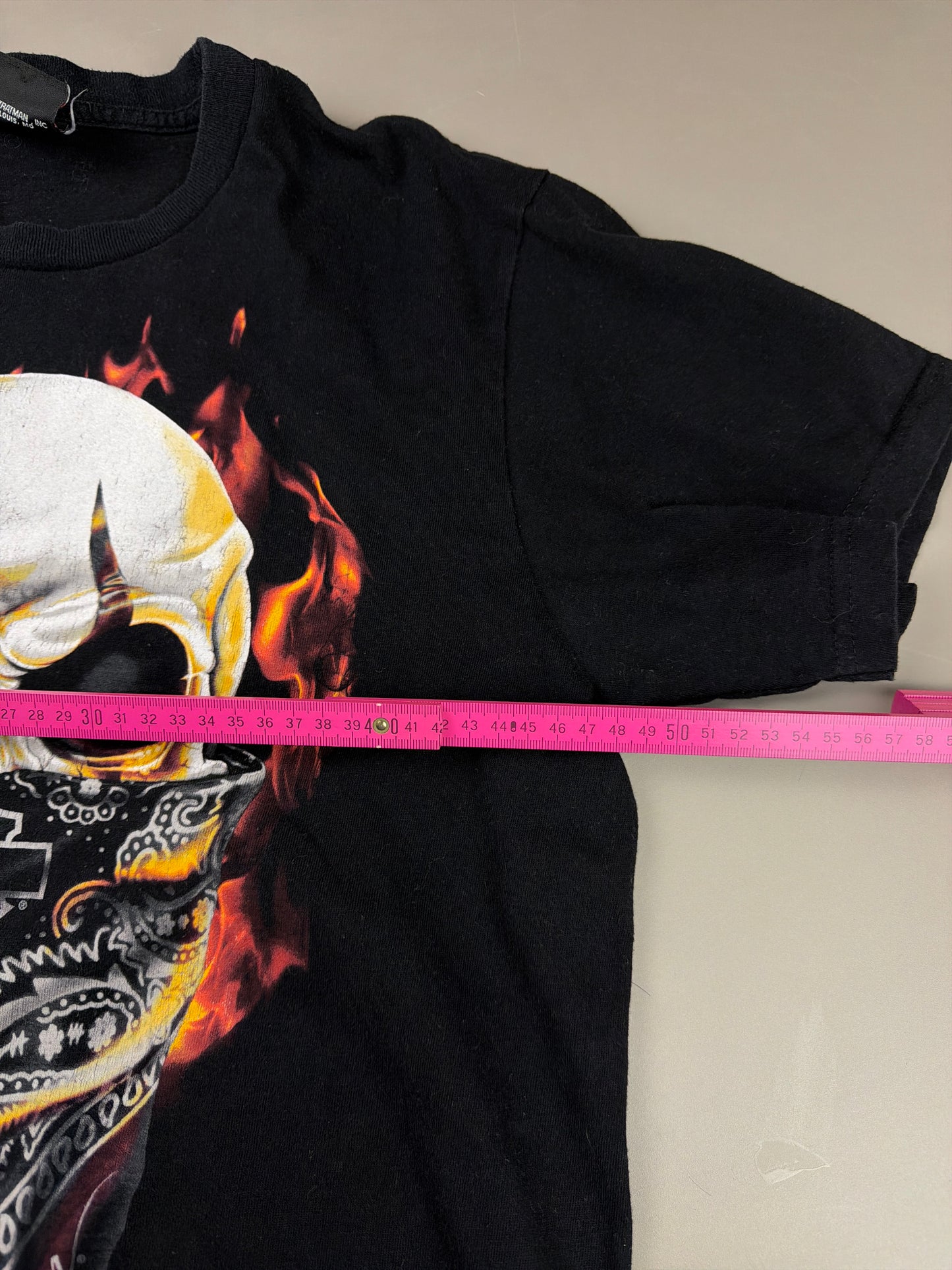 Harley-Davidson "Reims Skull" Graphic Tee - All Black / Y2K Biker Grunge