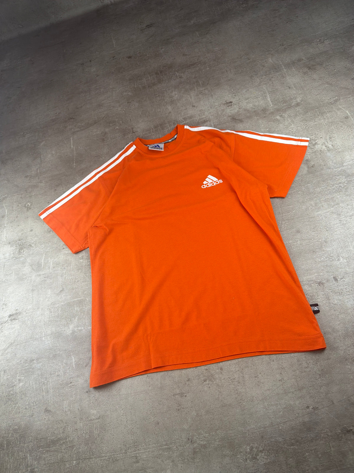 Adidas Y2K Three-Stripes Embroidered Logo Tee - Orange / White - Past Pieces