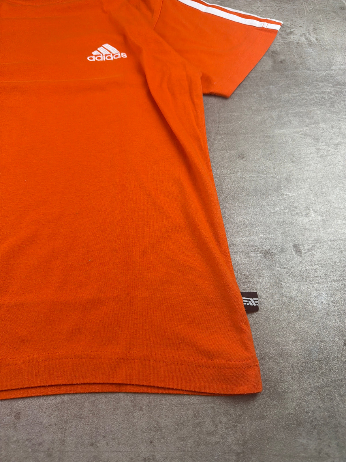 Adidas Y2K Three-Stripes Embroidered Logo Tee - Orange / White - Past Pieces