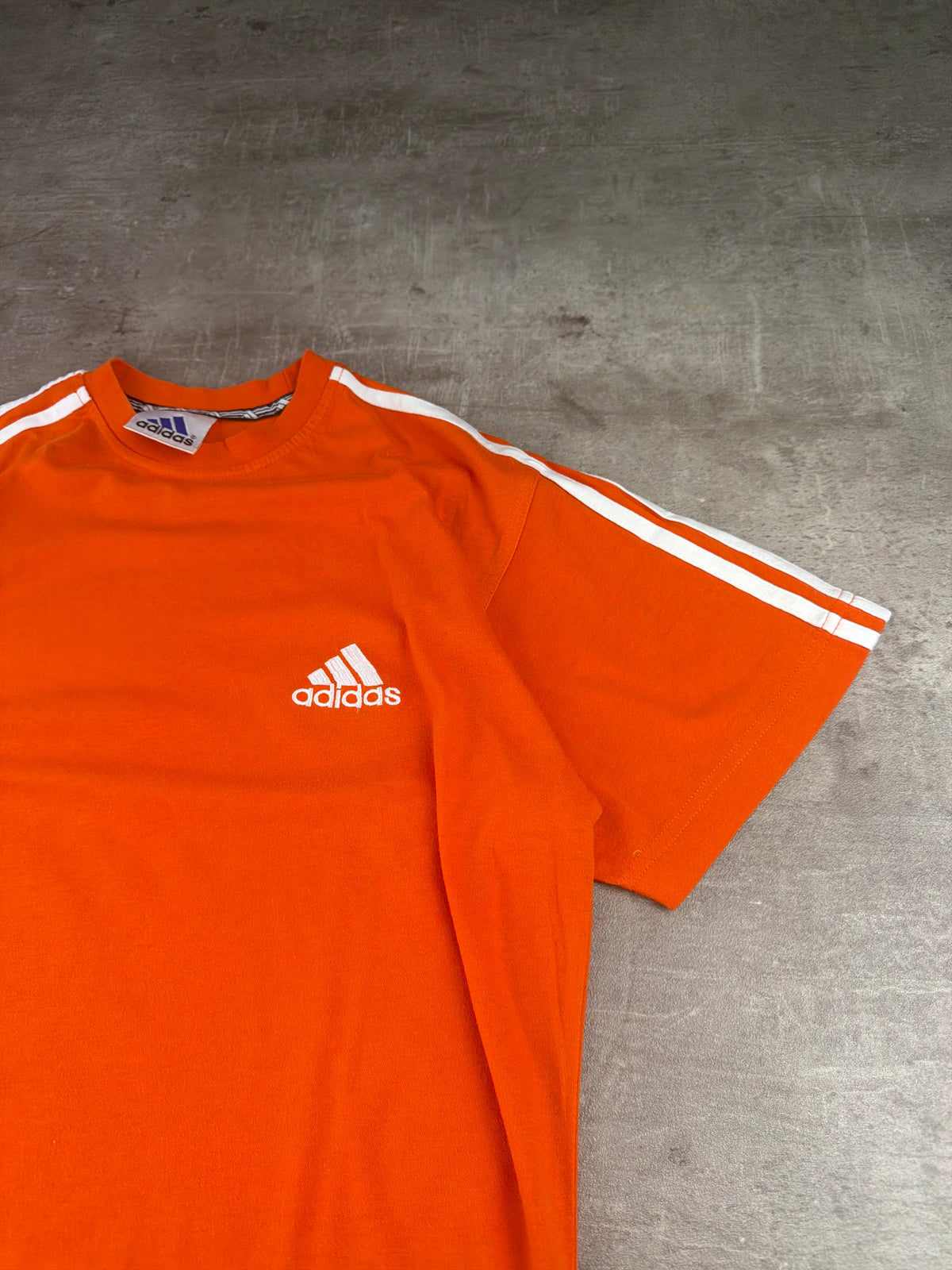 Adidas Y2K Three-Stripes Embroidered Logo Tee - Orange / White - Past Pieces
