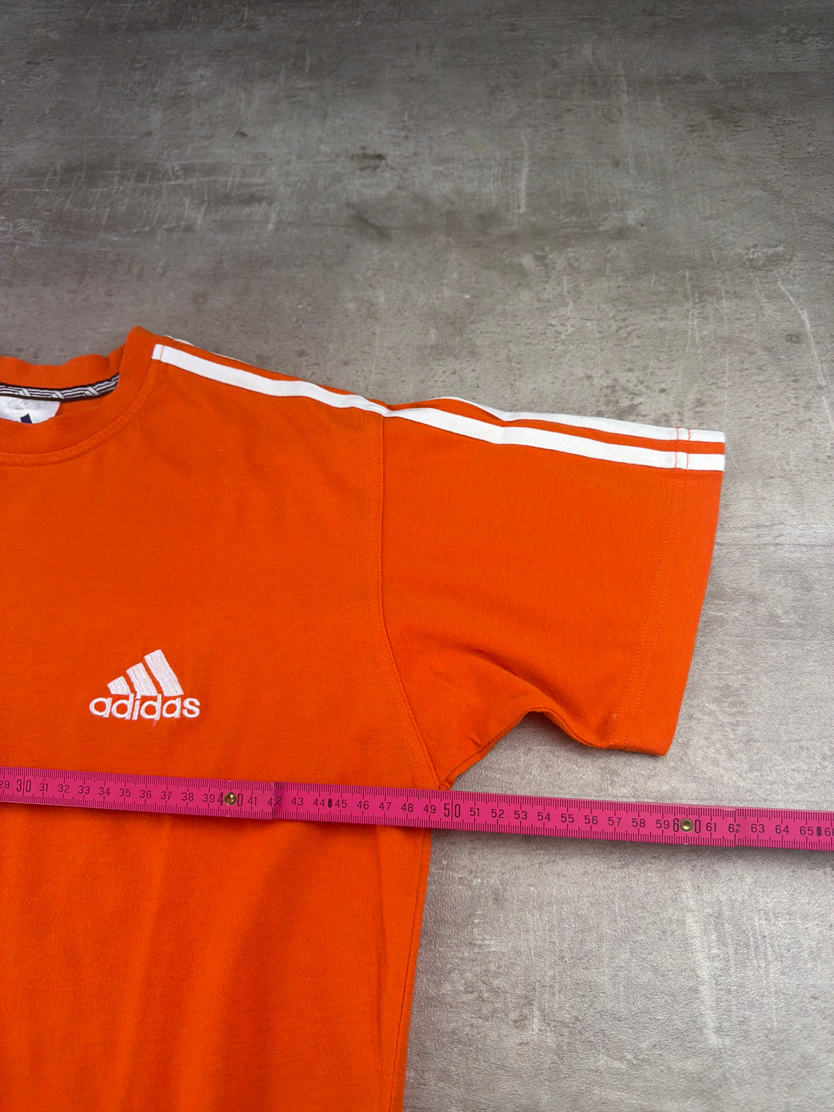 Adidas Y2K Three-Stripes Embroidered Logo Tee - Orange / White - Past Pieces