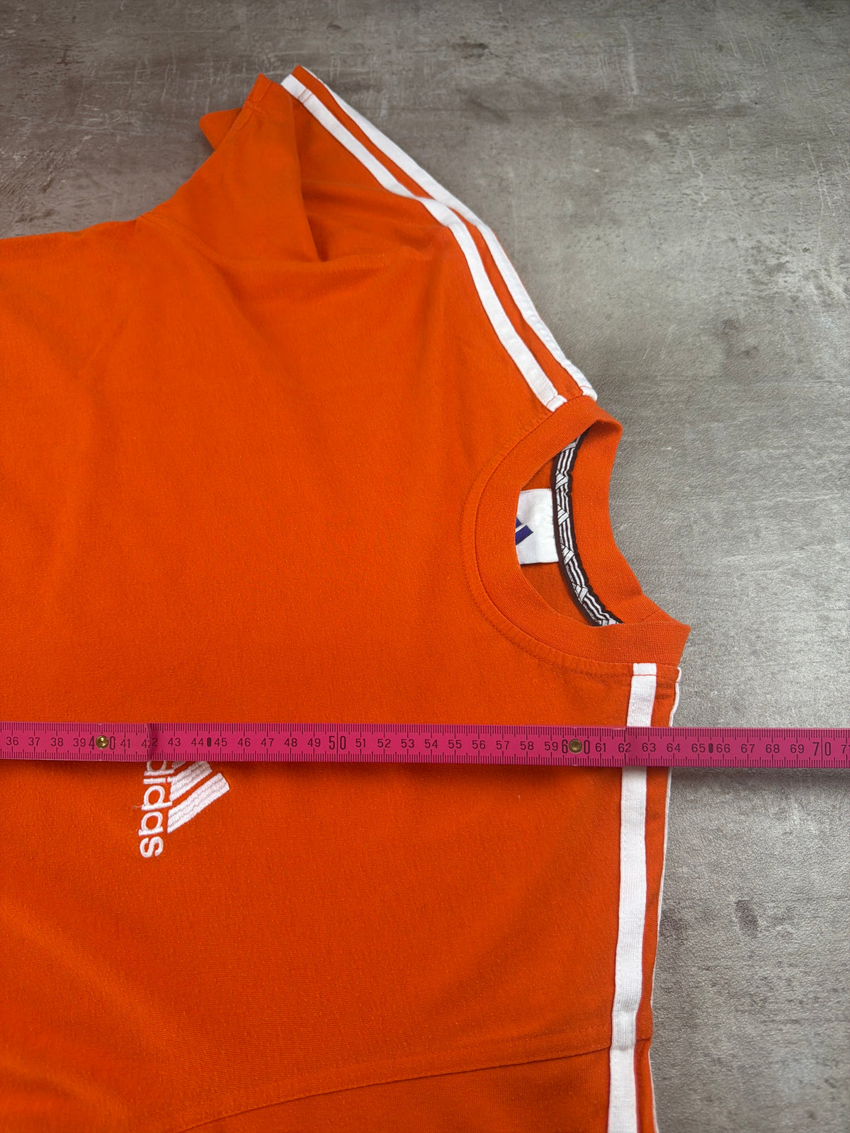 Adidas Y2K Three-Stripes Embroidered Logo Tee - Orange / White - Past Pieces