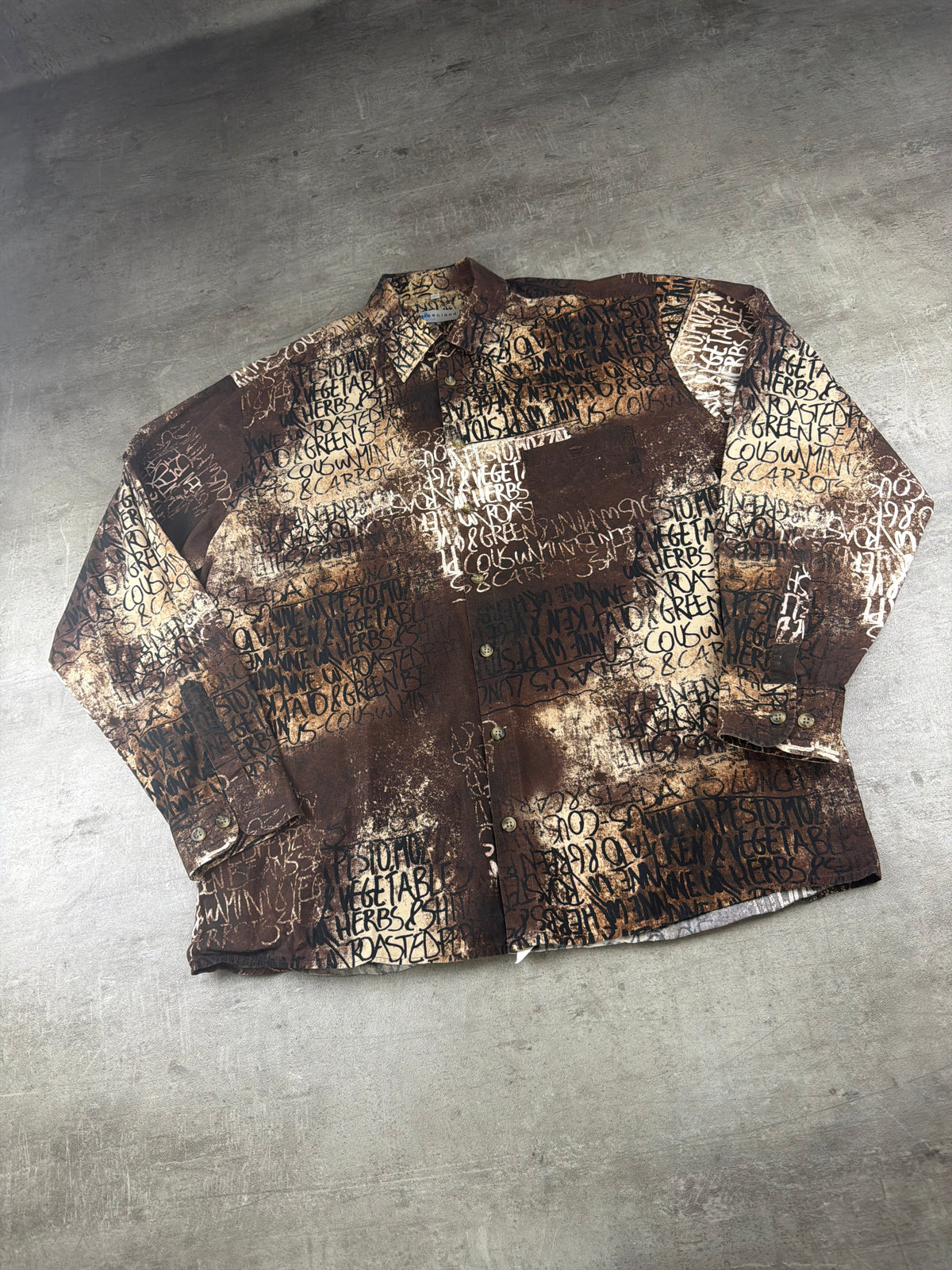 Alpenland Outdoor Vintage Graphic Text Print Longsleeve Shirt - Brown / Black - Past Pieces