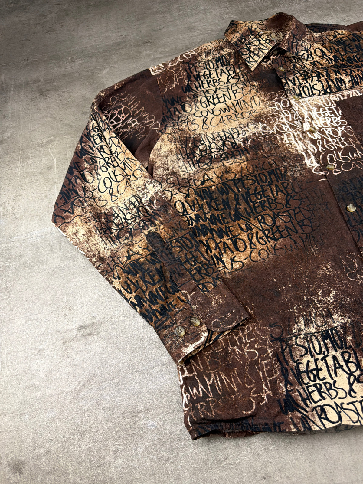 Alpenland Outdoor Vintage Graphic Text Print Longsleeve Shirt - Brown / Black - Past Pieces