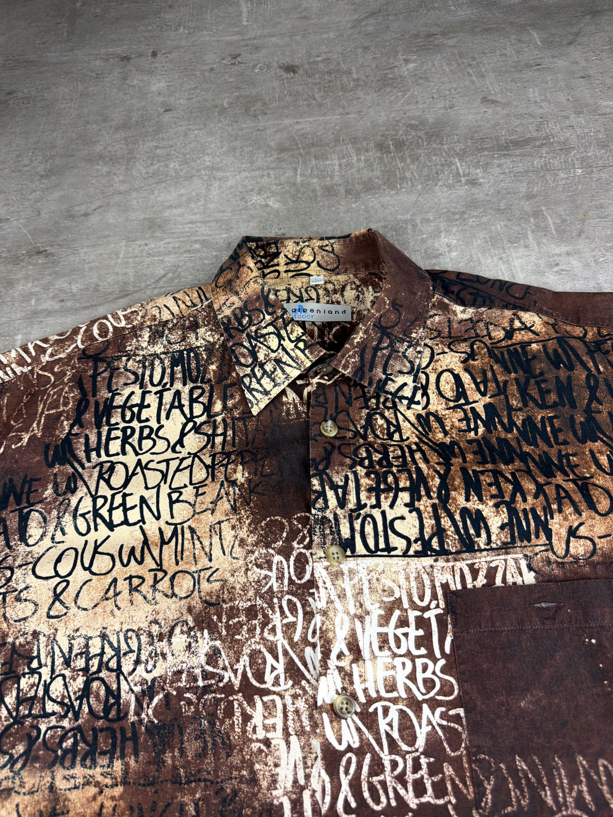 Alpenland Outdoor Vintage Graphic Text Print Longsleeve Shirt - Brown / Black - Past Pieces