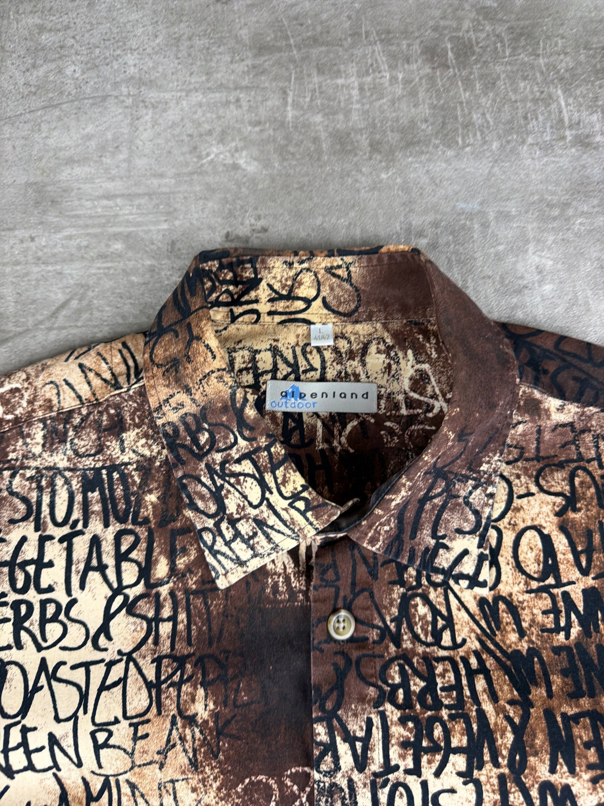Alpenland Outdoor Vintage Graphic Text Print Longsleeve Shirt - Brown / Black - Past Pieces
