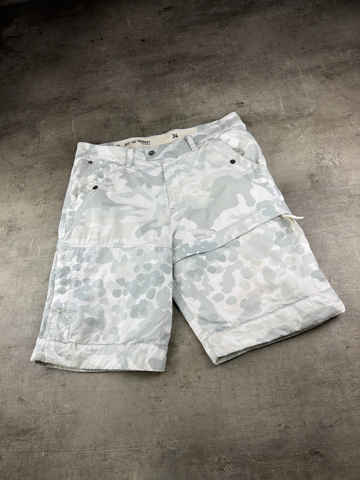 G-Star Raw Baggy Camo Cargo Shorts - Snow White / Light Grey - Past Pieces