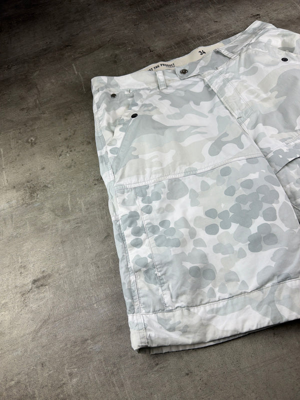 G-Star Raw Baggy Camo Cargo Shorts - Snow White / Light Grey