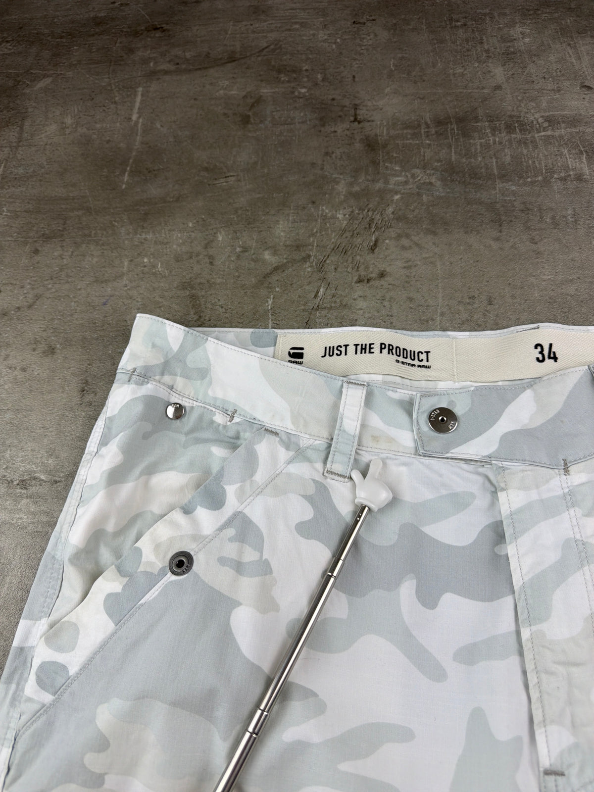 G-Star Raw Baggy Camo Cargo Shorts - Snow White / Light Grey - Past Pieces