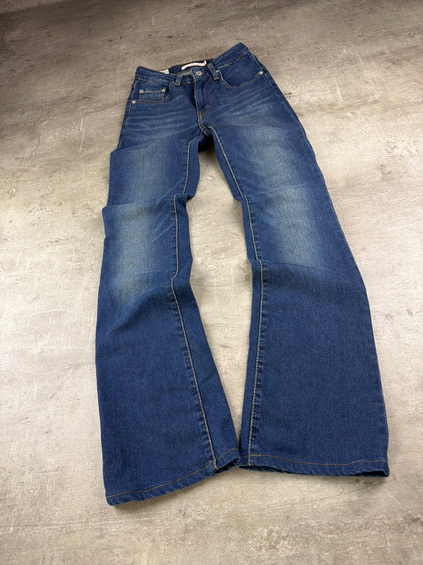 Levi's 725 High Rise Bootcut Flared Denim - Medium Blue Washed