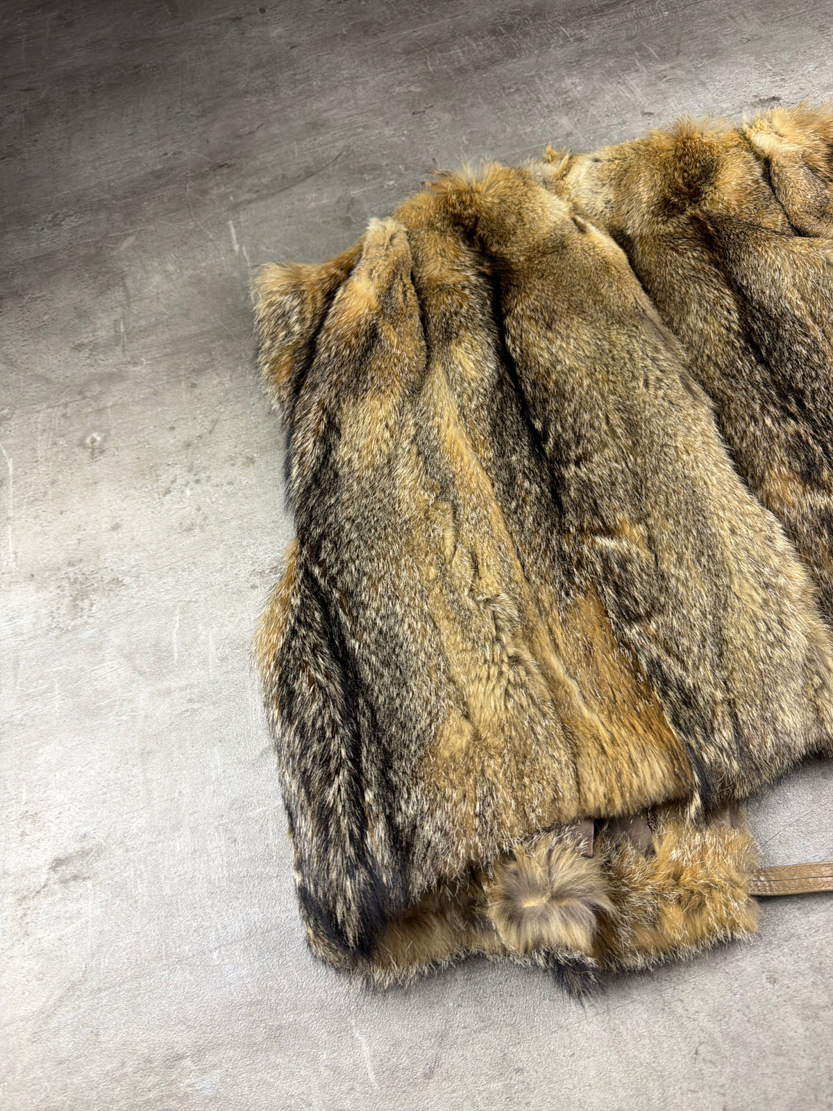 Vintage Pelz-Hoppe Berlin Real Fur Leather Vest - Brown / Beige - Past Pieces