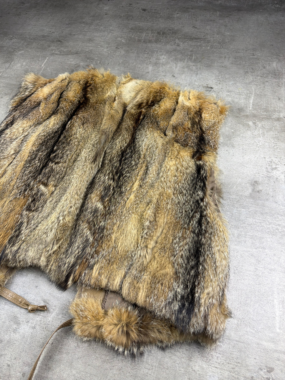 Vintage Pelz-Hoppe Berlin Real Fur Leather Vest - Brown / Beige - Past Pieces
