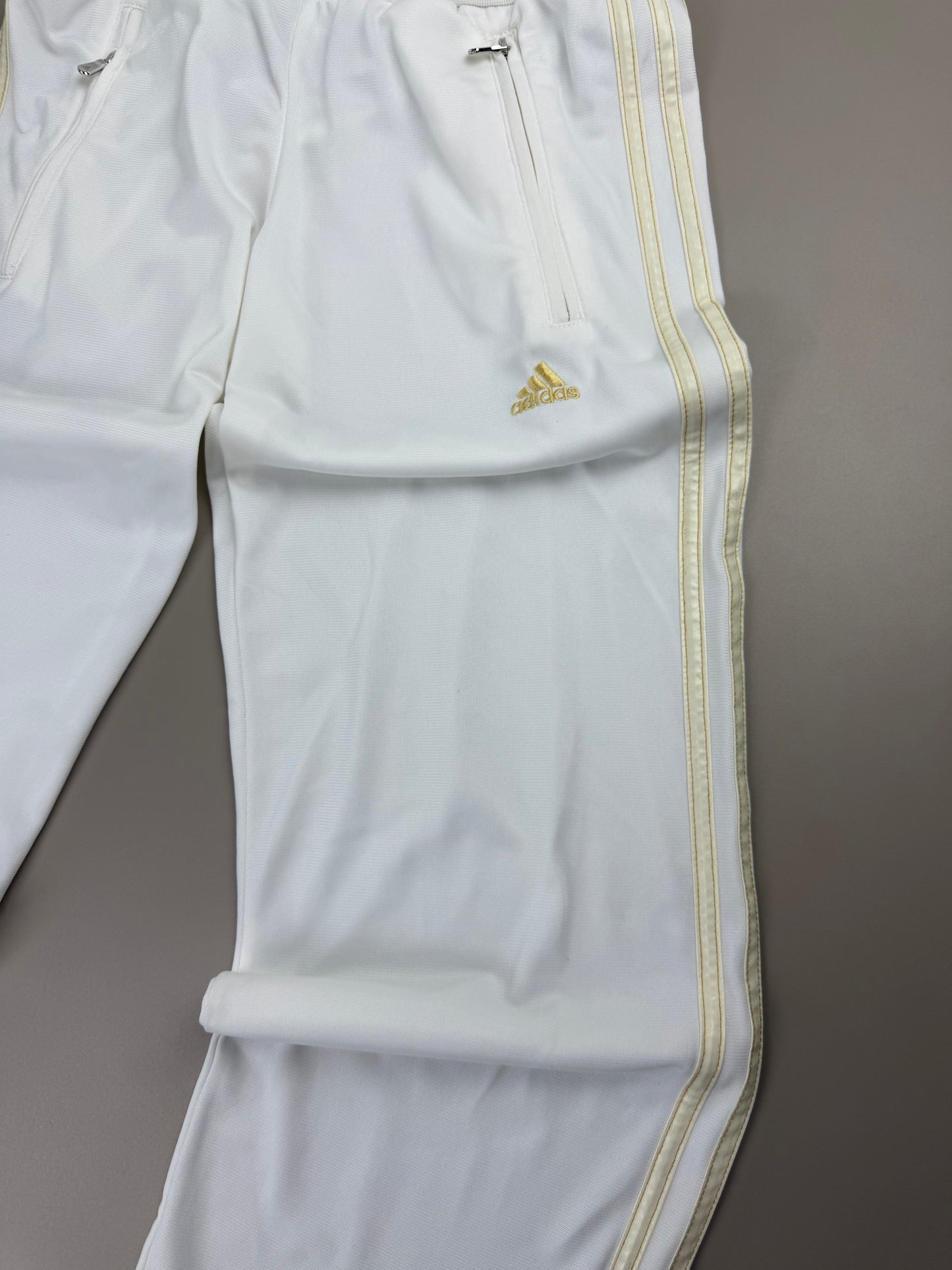 Adidas Y2K "Golden Stripes" Trackpants - White / Gold
