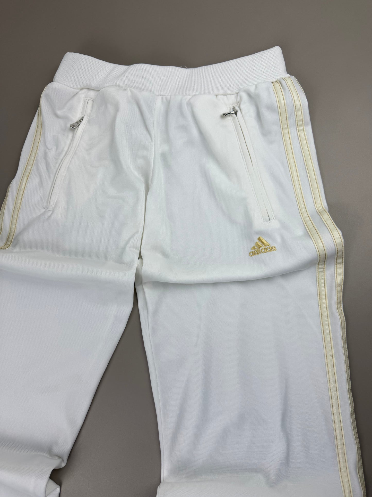 Adidas Y2K "Golden Stripes" Trackpants - White / Gold
