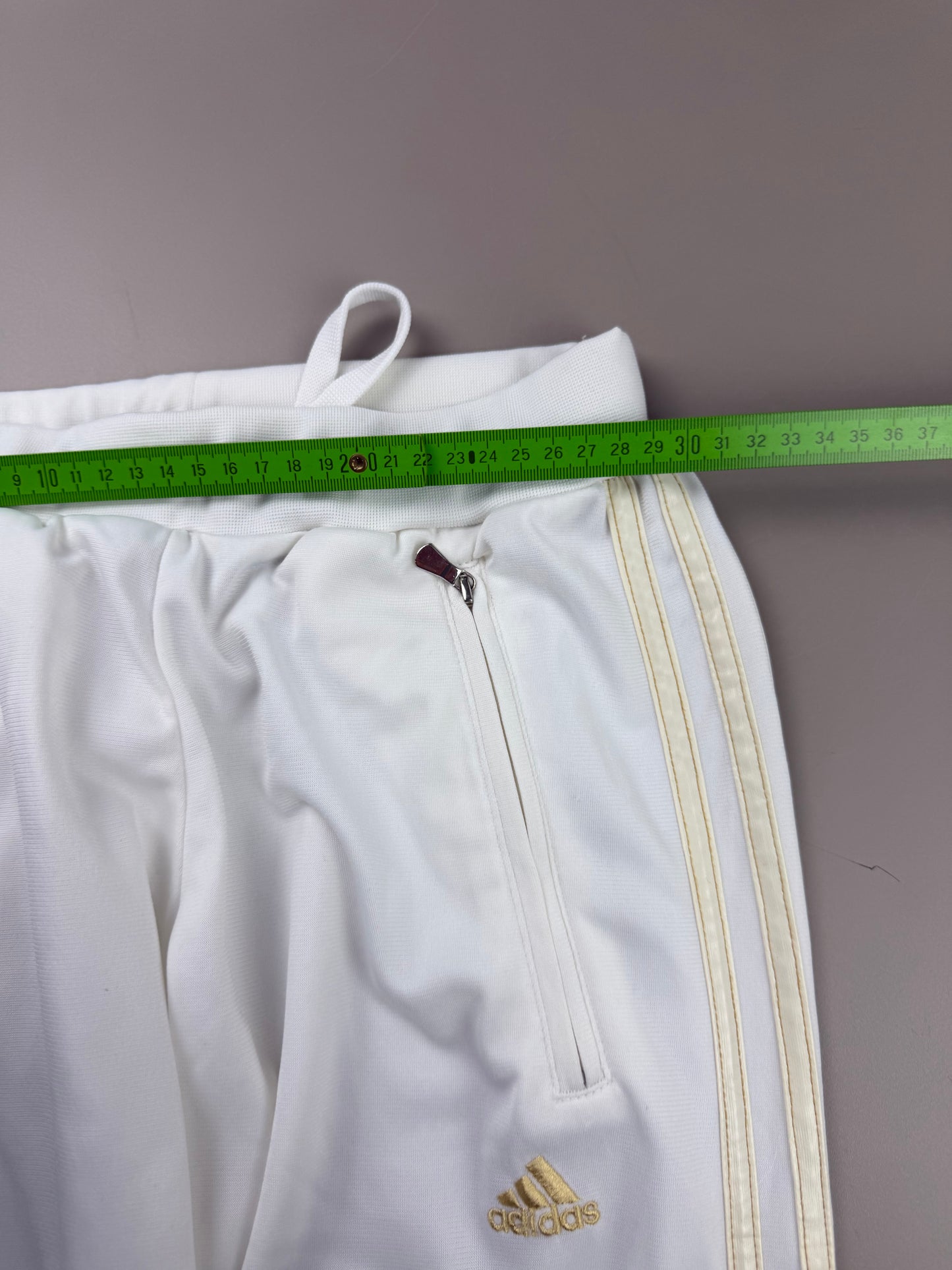 Adidas Y2K "Golden Stripes" Trackpants - White / Gold