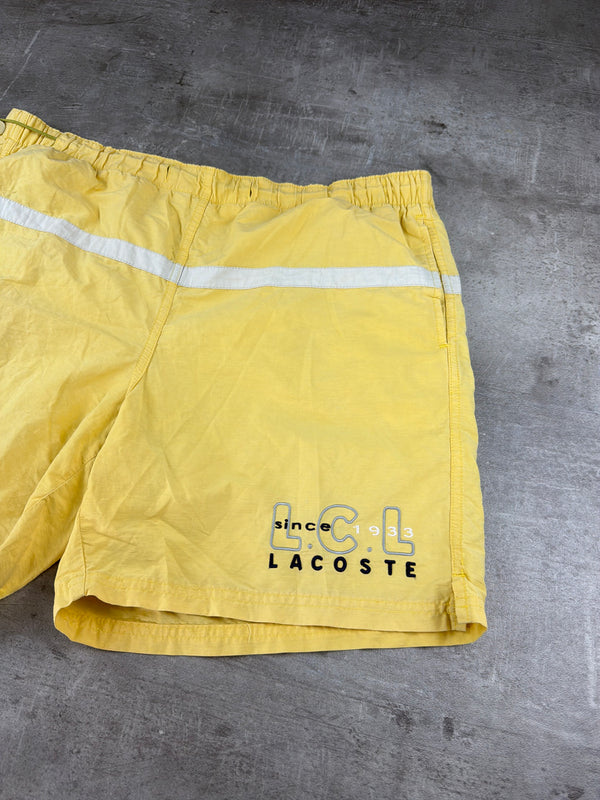 Lacoste Y2K "L.C.L Since 1933" Swim Shorts - Pastel Yellow / Cream