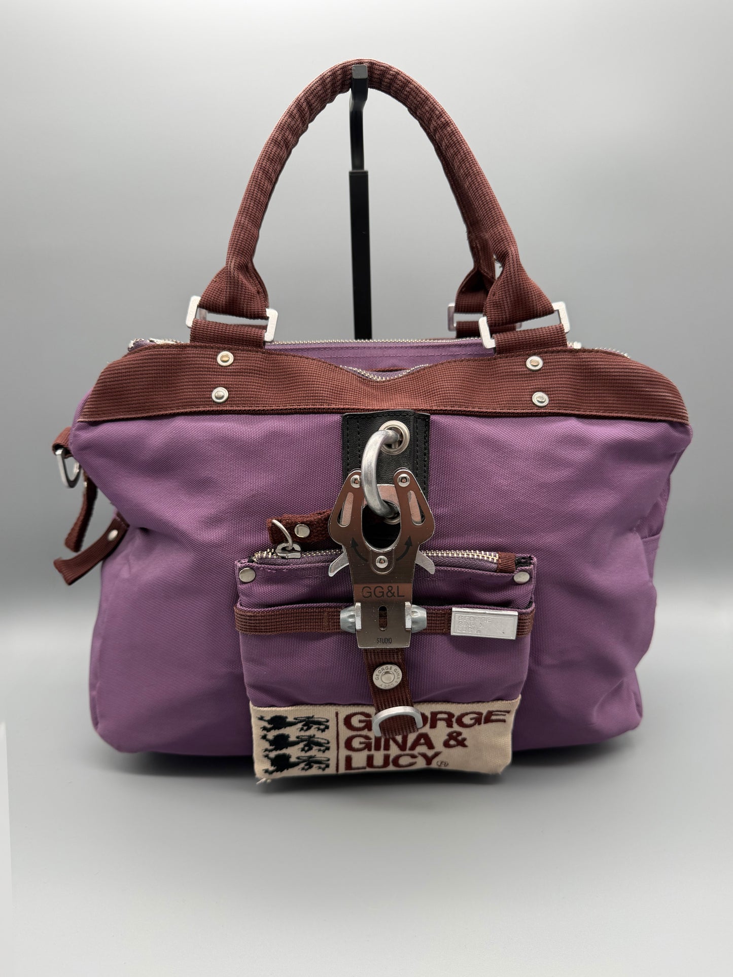 George Gina & Lucy Archive "Miss Perfect" Bag - Purple & Brown Cyber Y2K