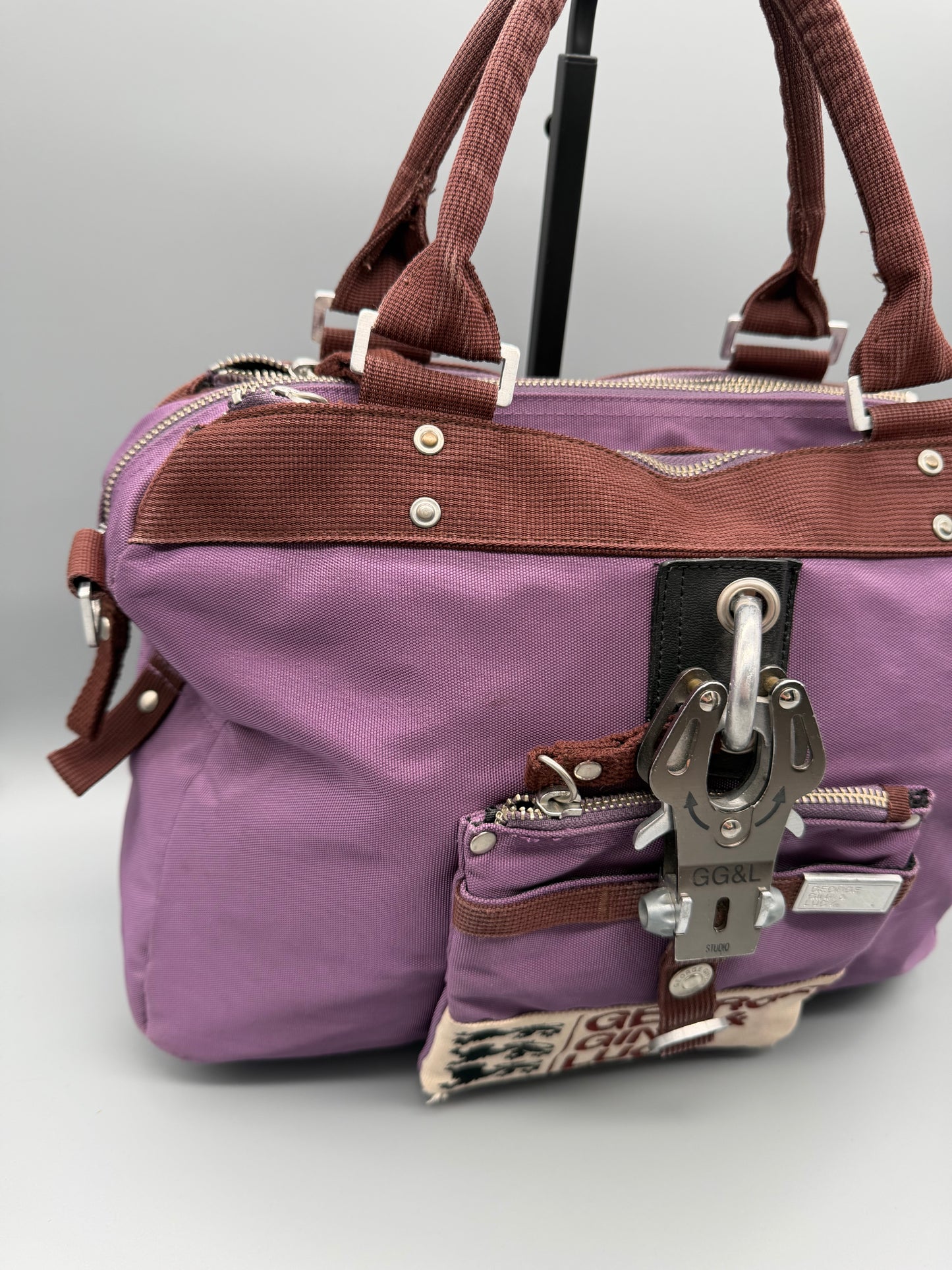 George Gina & Lucy Archive "Miss Perfect" Bag - Purple & Brown Cyber Y2K
