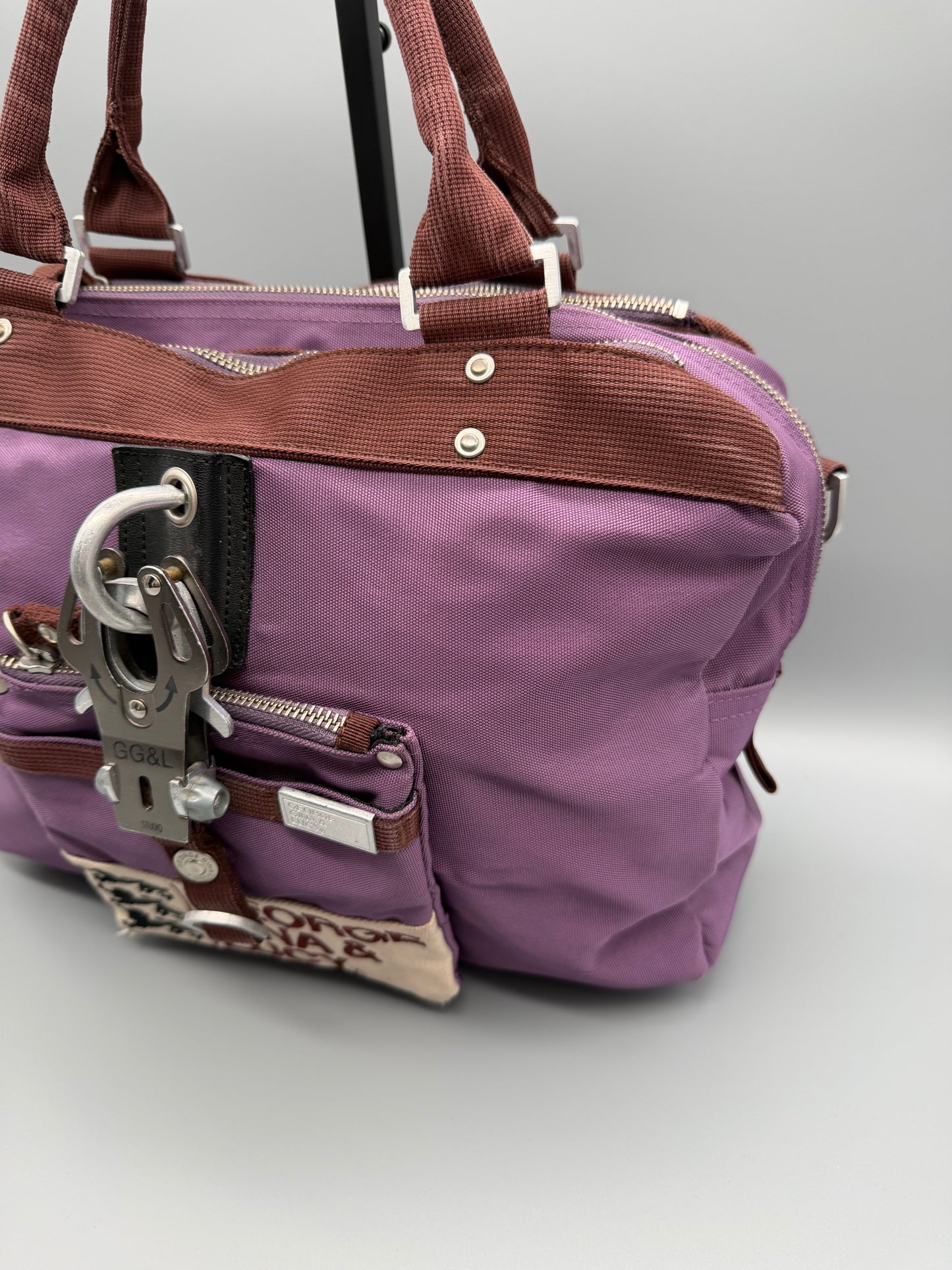 George Gina & Lucy Archive "Miss Perfect" Bag - Purple & Brown Cyber Y2K