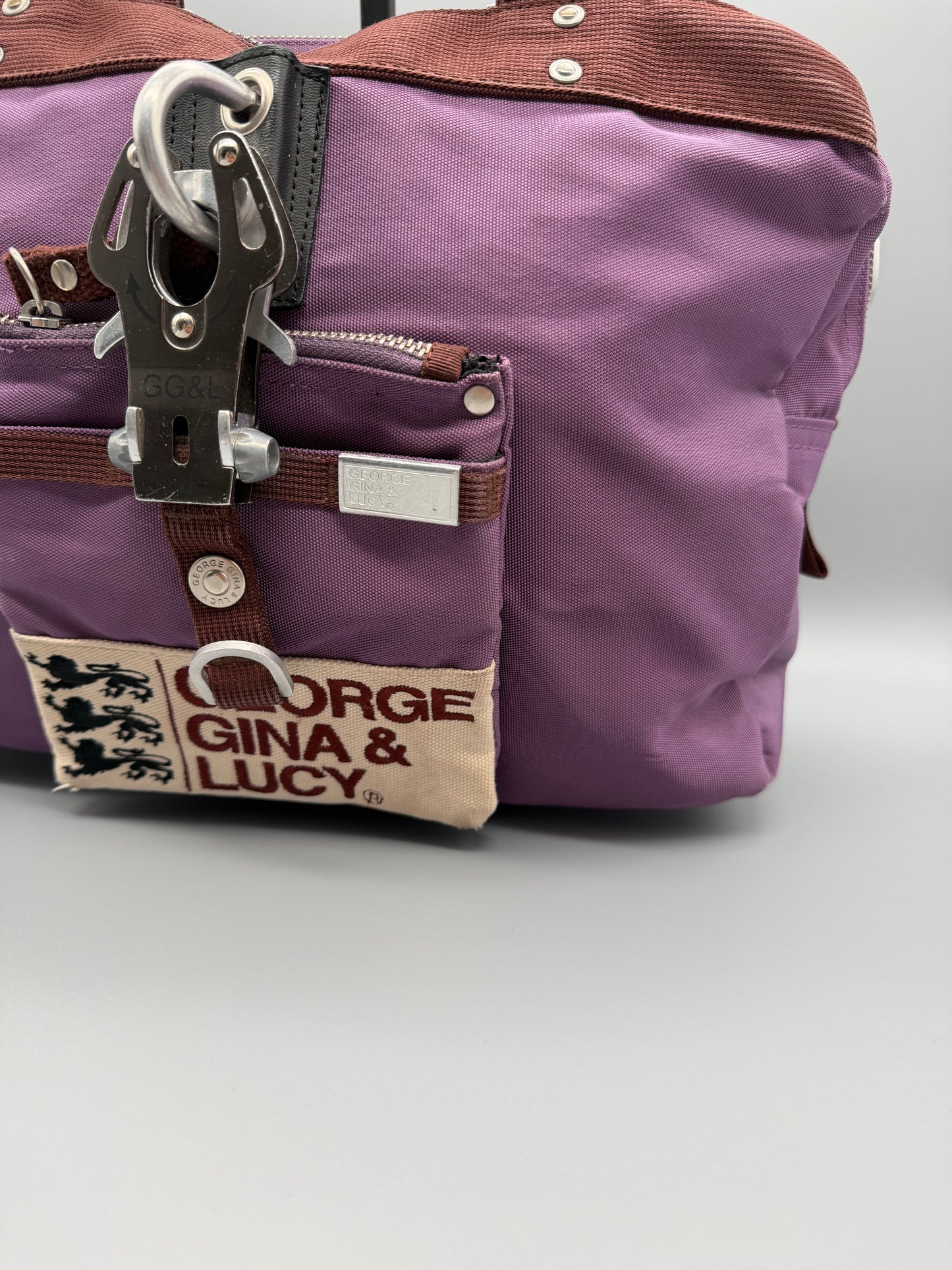 George Gina & Lucy Archive "Miss Perfect" Bag - Purple & Brown Cyber Y2K