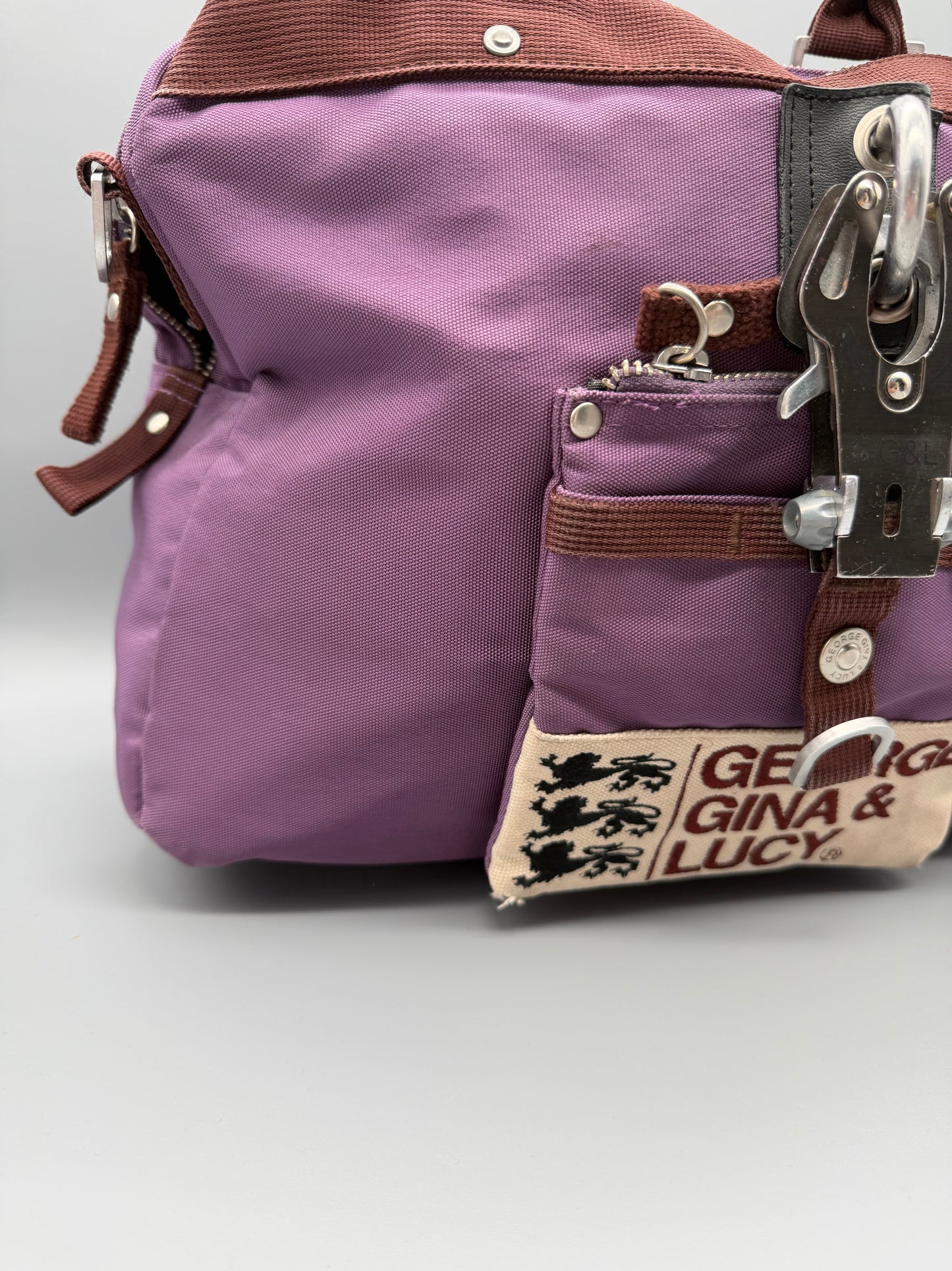 George Gina & Lucy Archive "Miss Perfect" Bag - Purple & Brown Cyber Y2K