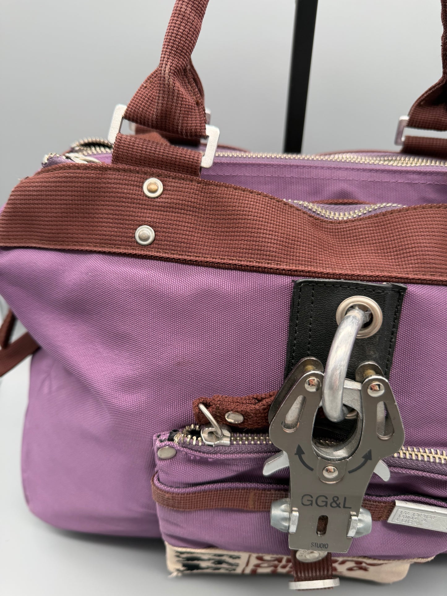 George Gina & Lucy Archive "Miss Perfect" Bag - Purple & Brown Cyber Y2K