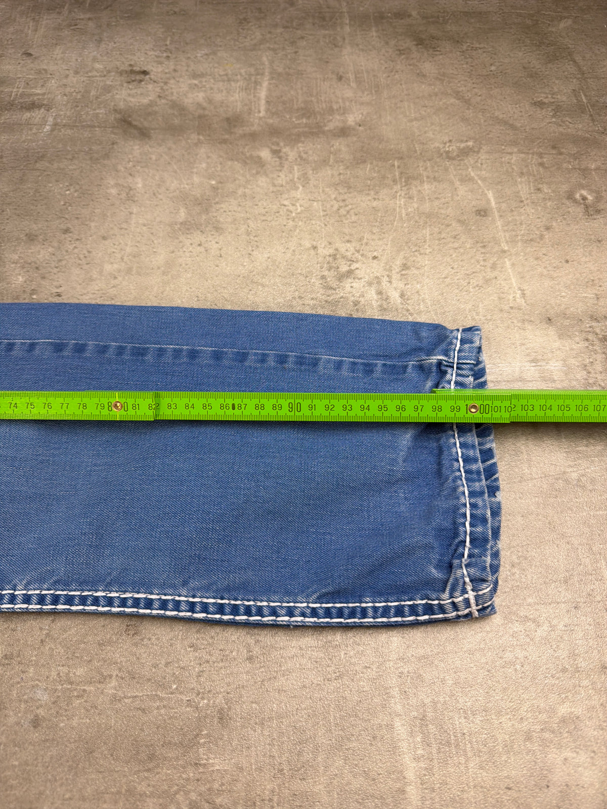 Smog Y2K Baggy Thick Stitch Denim Jeans - Light Blue Faded – Ansicht 10