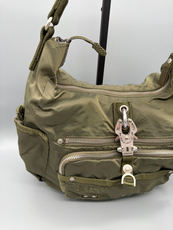 George Gina & Lucy Archive "Swingeling" Multi-Pocket Shoulder Bag - Olive Gorpcore Utility Y2K