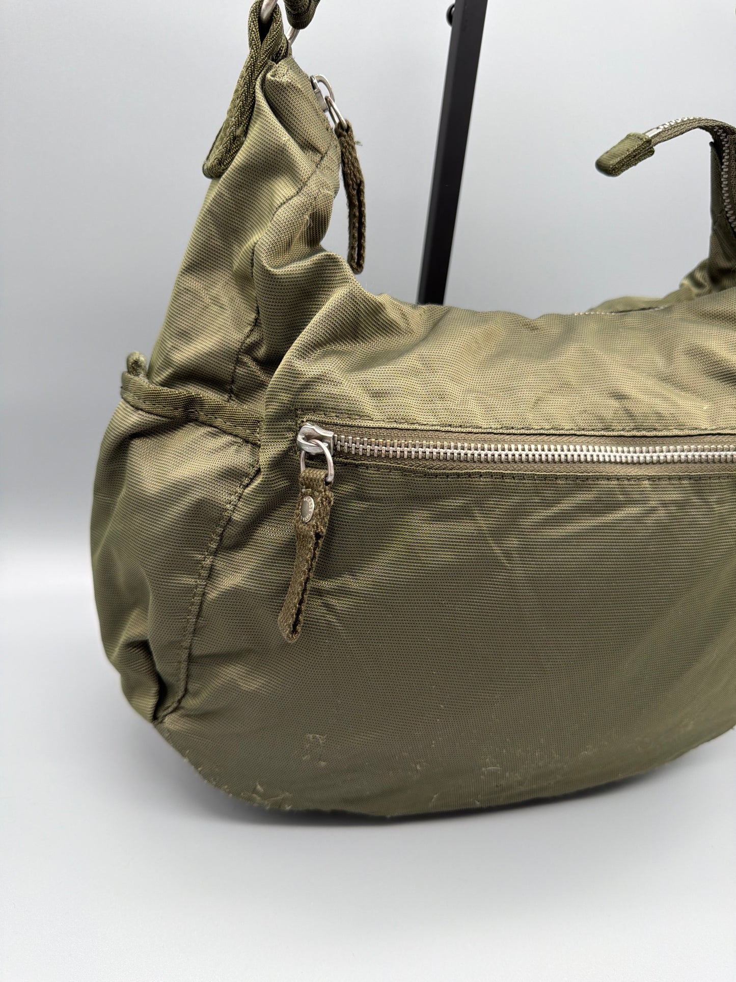 George Gina & Lucy Archive "Swingeling" Multi-Pocket Shoulder Bag - Olive Gorpcore Utility Y2K
