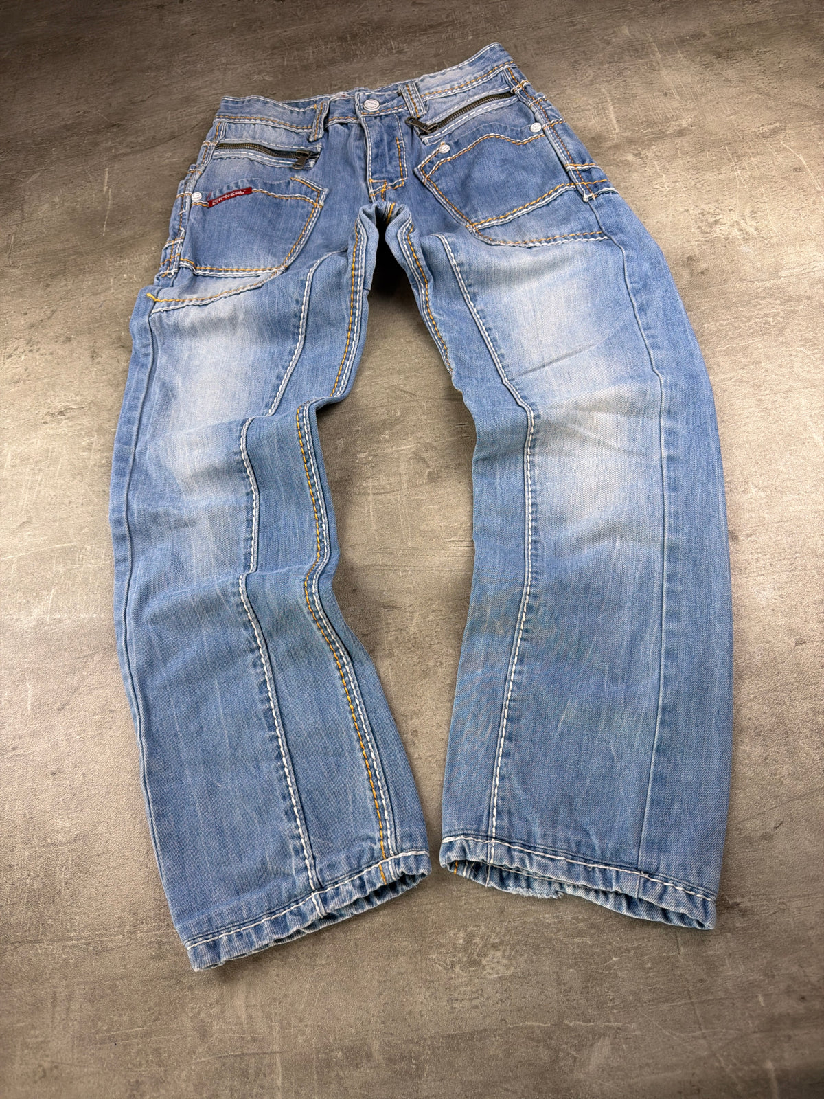 R-Neal Y2K Baggy Cargo Denim Jeans - Light Blue Washed – Ansicht 2