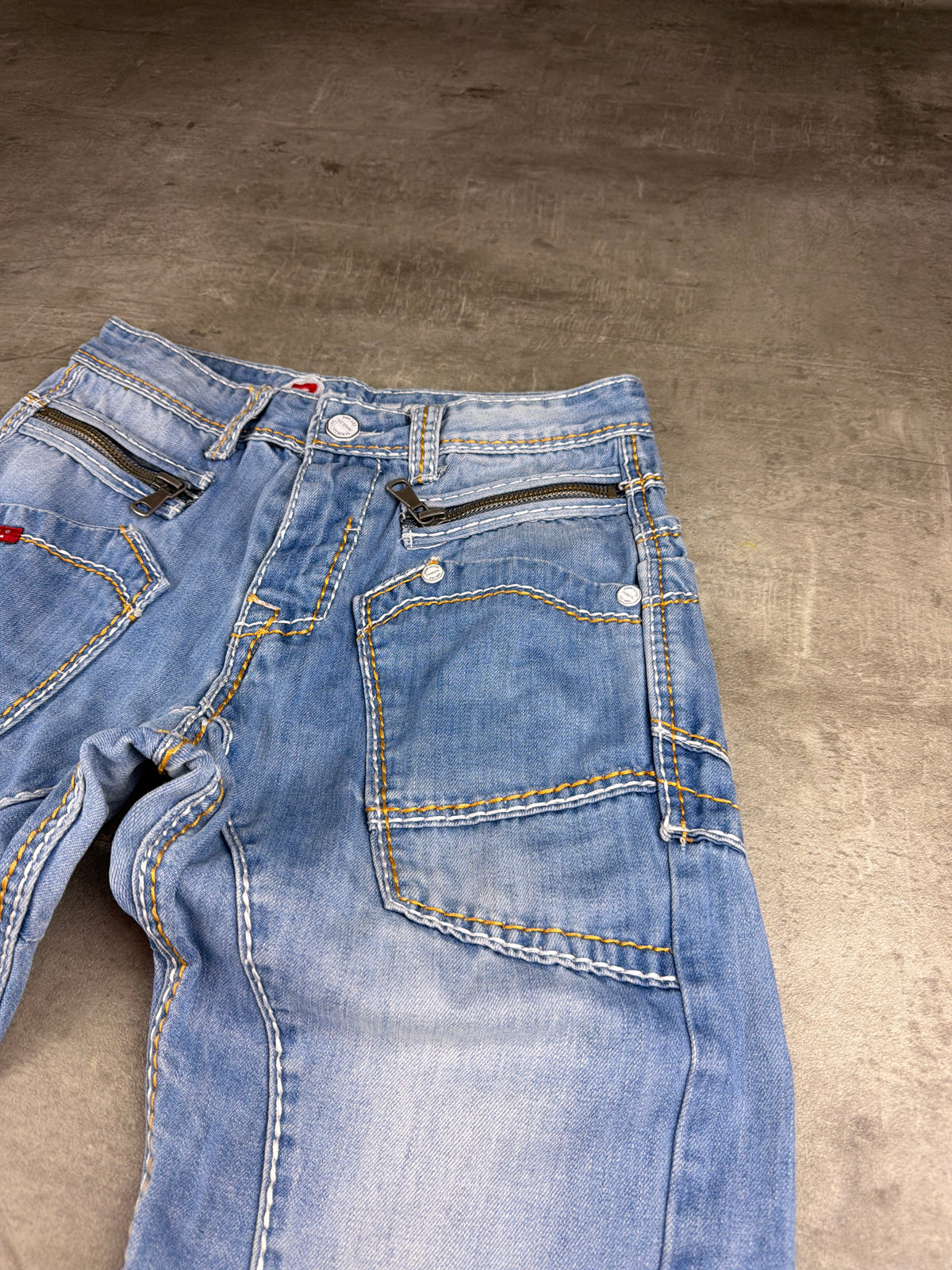 R-Neal Y2K Baggy Cargo Denim Jeans - Light Blue Washed – Ansicht 4