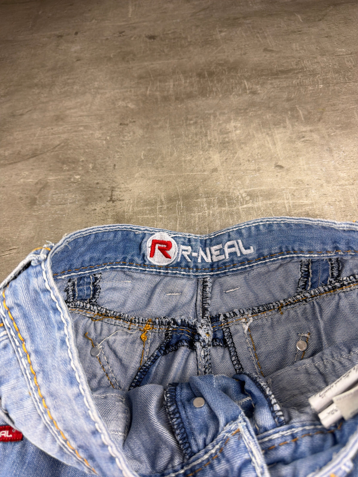 R-Neal Y2K Baggy Cargo Denim Jeans - Light Blue Washed – Ansicht 6