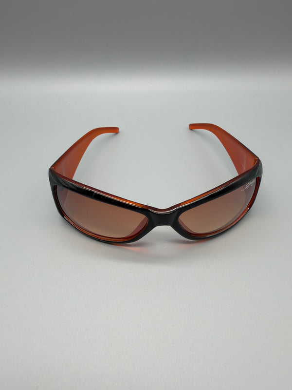 Ed Hardy Archive "Skull & Rose" Sunglasses - Black/Orange Y2K Grunge
