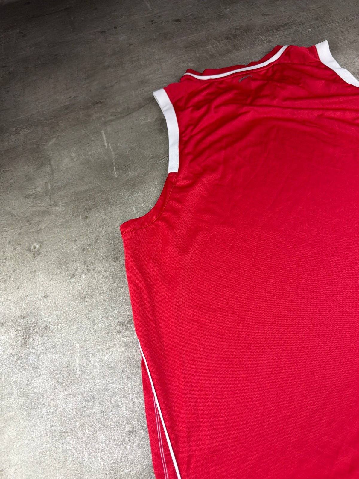 Nike Basketball Pinstripe Graphic Jersey - Red / White Y2K Streetwear - Past Pieces