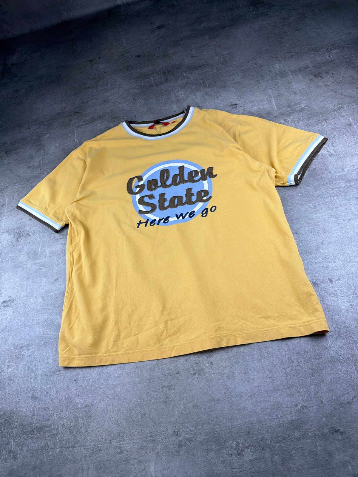 Signum Y2K "Golden State" Ringer Graphic Tee - Yellow / Light Blue - Past Pieces