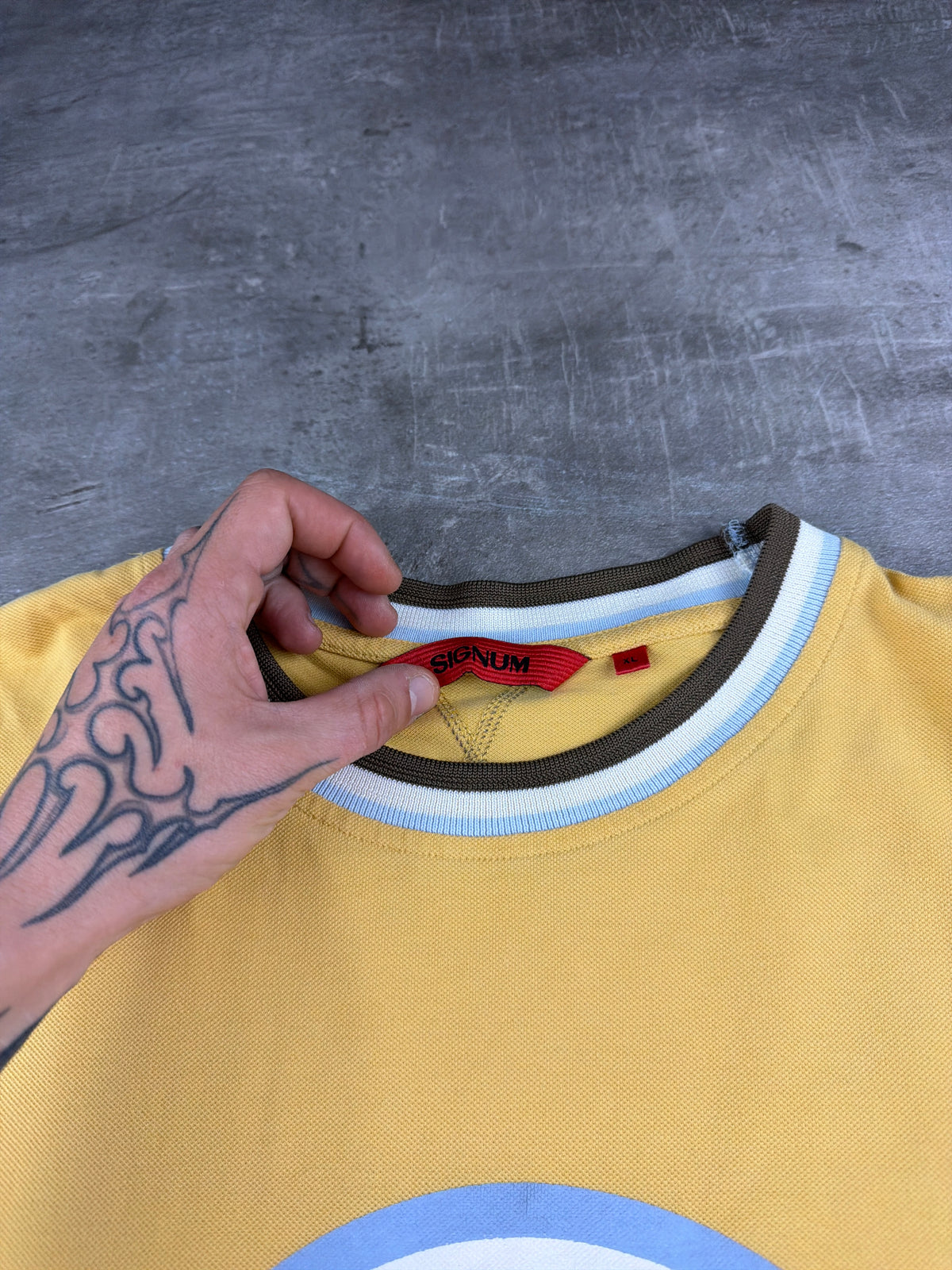 Signum Y2K "Golden State" Ringer Graphic Tee - Yellow / Light Blue - Past Pieces