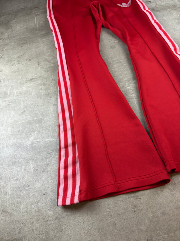 Adidas Originals Trefoil Flared Trackpants - Red / Pink Y2K Vibe