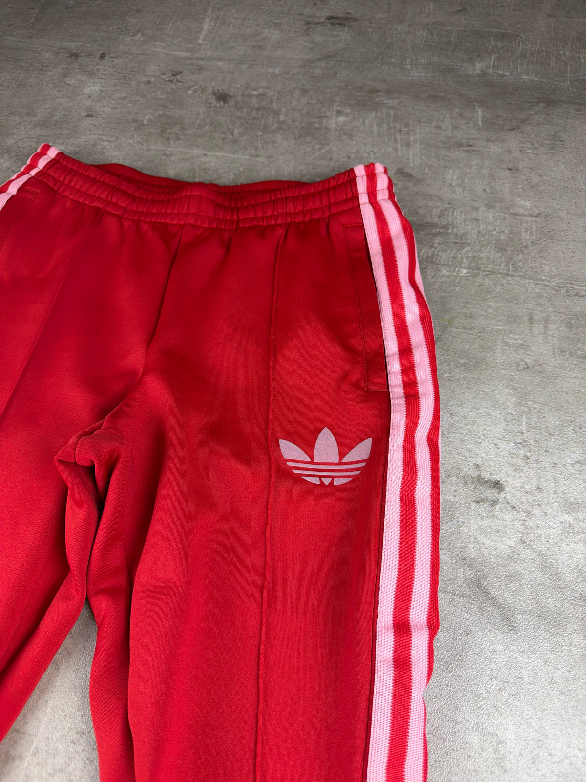 Adidas Originals Trefoil Flared Trackpants - Red / Pink Y2K Vibe - Past Pieces