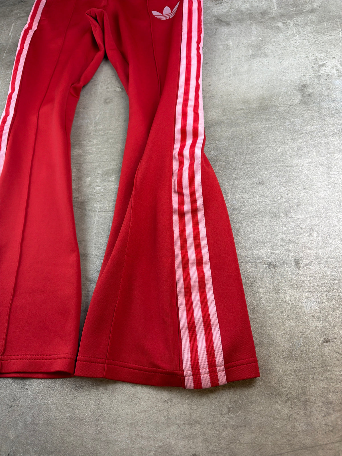Adidas Originals Trefoil Flared Trackpants - Red / Pink Y2K Vibe - Past Pieces