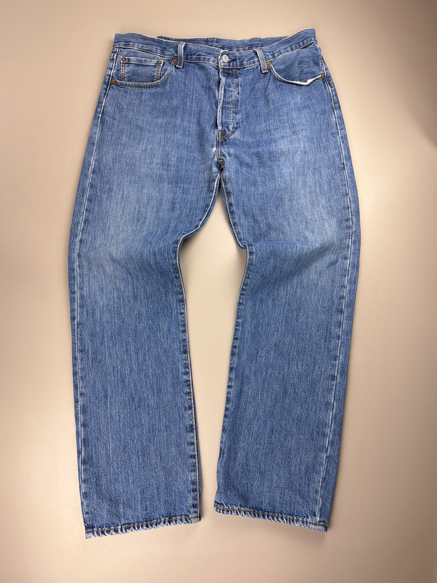 Levi's 501 Faded Denim Pants - Light Blue Y2K Baggy Wash